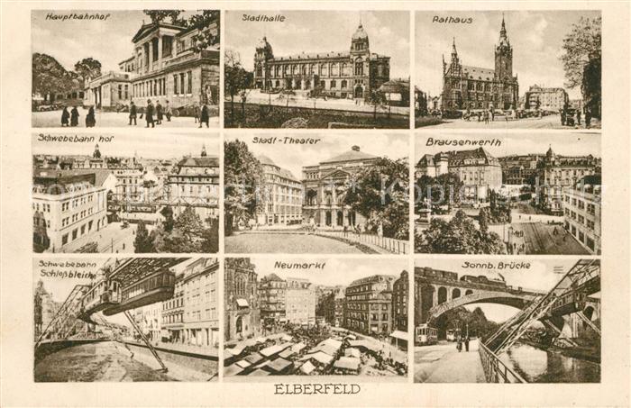 Elberfeld Wuppertal Hauptbahnhof Stadthalle Rathaus Stadttheater Neumarkt