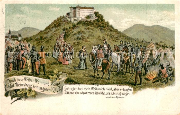 Weinsberg Schloss Reiter Durch treue Weiber Wein und Sang