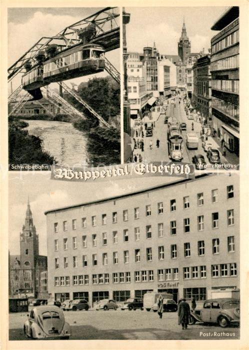 Elberfeld Wuppertal Schwebebahn Wall Rathaus Post