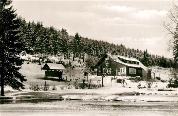 Braunlage Harz Waldgaststaette Forellenteich Winter