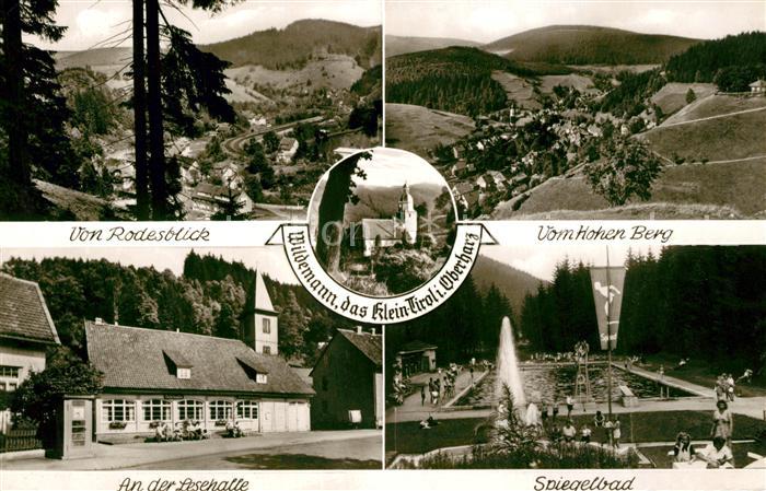 Wildemann Harz Goslar Niedersachsen Spiegelbad Lesehalle Rodesblick Panorama