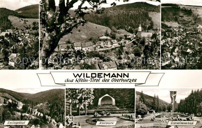 Wildemann Harz Goslar Niedersachsen Schwimmbad Kurpark Spiegeltal Panorama