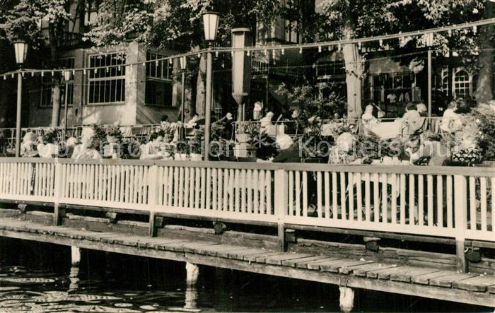 Woltersdorf Erkner HO Gaststaette Bellevue Garten Fiakersee