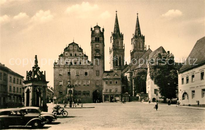 Oschatz Platz der DSF Kirche Rathaus