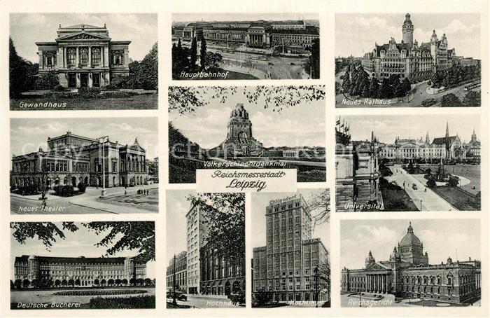 LEIPZIG Sachsen Gewandhaus Hauptbahnhof Neues Rathaus Reichsgericht Universitaet