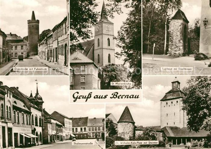 Bernau Berlin Gruenstrasse Pulverturm Marienkirche Lughaus Stadtmauer Steintor