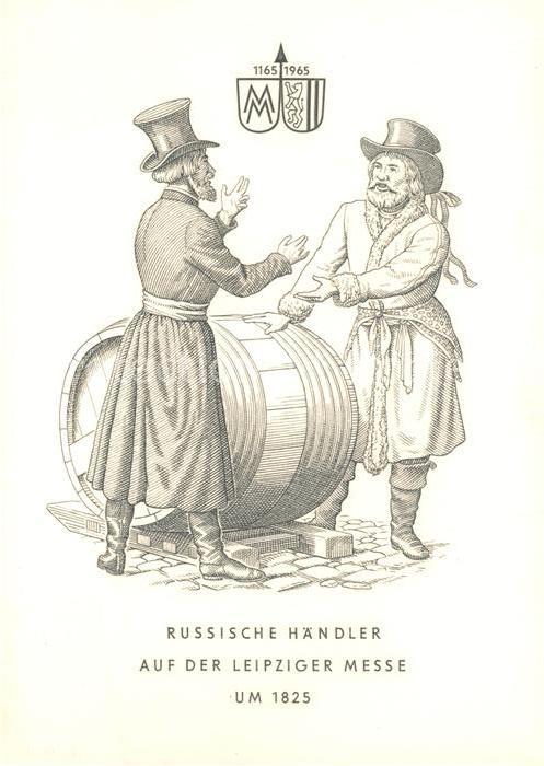 LEIPZIG Sachsen Russische Haendler Leipziger Messe Zeichnung