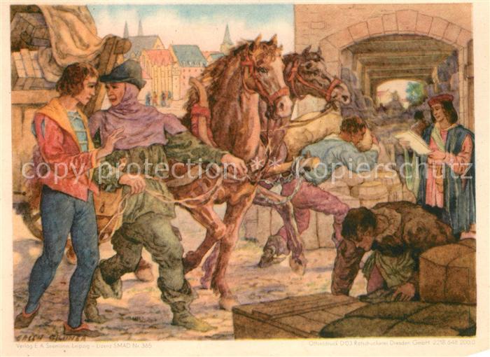 LEIPZIG Sachsen Leipziger Messe Errichtung von Stapel Lagern Kuenstler Erich Gru