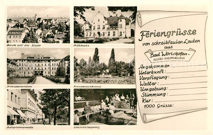 Bad Woerishofen Stadtblick Kurhaus Kneippianum Kneippdenkmal Kurpromenade Wasser