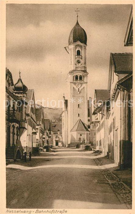 Nesselwang Allgaeu Bayern Bahnhofstrasse Kirche