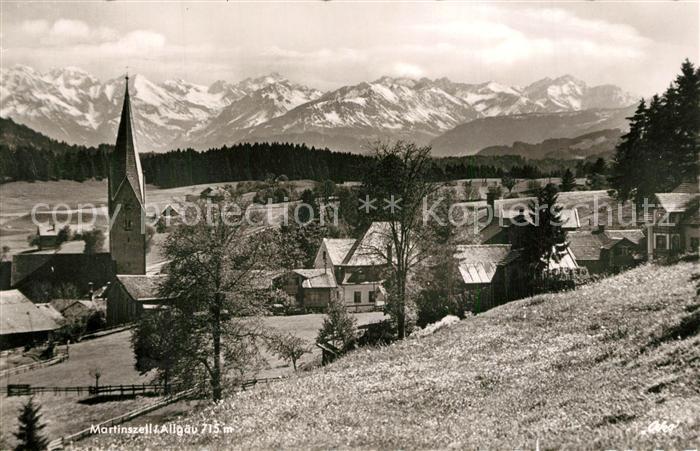 Martinszell Allgaeu Panorama mit Kirche