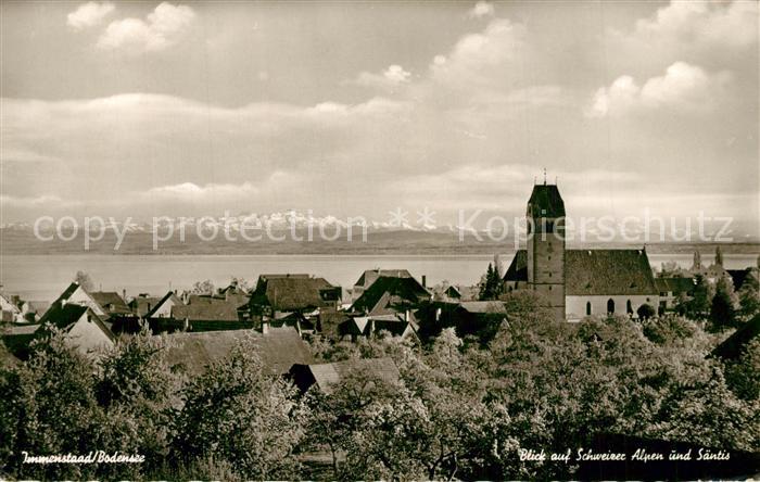 Immenstaad Bodensee mit Schweizer Alpen und Saentis