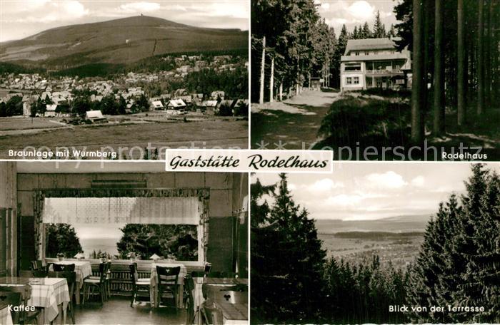 Braunlage Harz mit Wurmberg Gaststaette Rodelhaus Kaffee Terrassenblick