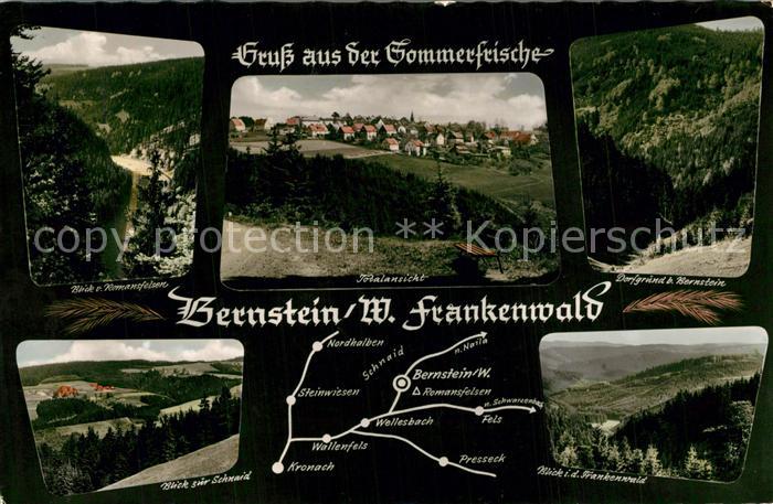 Bernstein Wald Blick vom Romansfelsen Total Dorfgrund Schneid Frankenwald