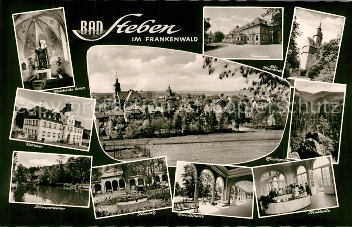 Bad Steben Wehrkirche Rathaus Schwanenweiher Kurplatz Alte Wehrkirche Hirschspru
