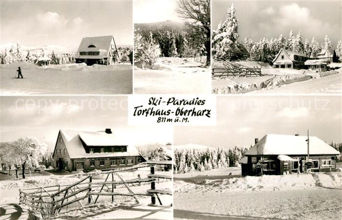 Torfhaus Harz Winterpaorama Berghuetten