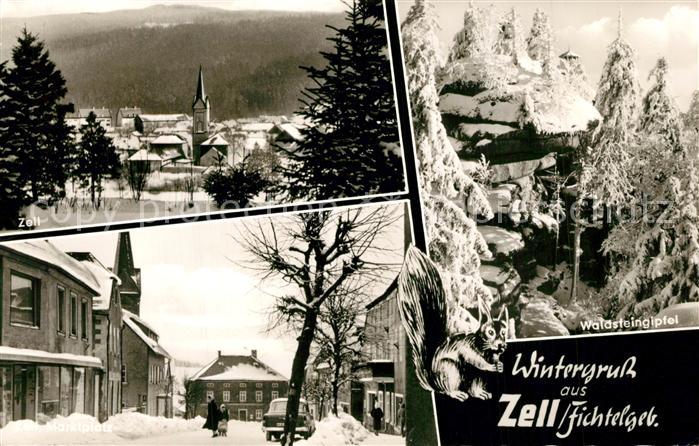 Zell Hof Kirche Strassenpartie Waldsteingipfel