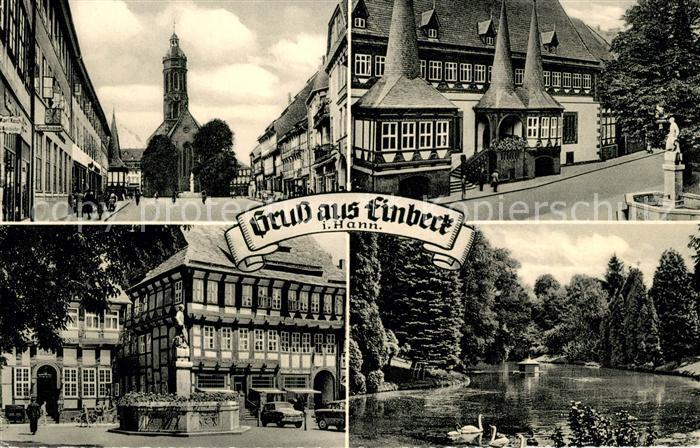 Einbeck Niedersachsen Strassenpartien Brunnen Schwanenteich