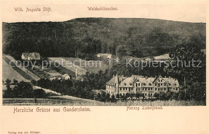 Gandersheim Bad Wilh Augusta Stift Waldschloesschen Herzog Ludolfsbad