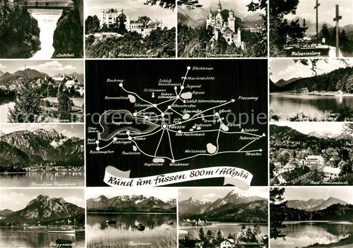 Fuessen Allgaeu Lechfeld Hohenschwangau Neuschwanstein Kalvarienberg Forggensee