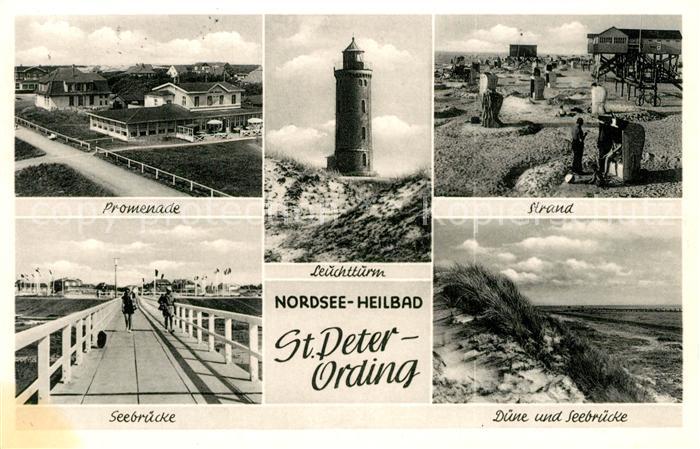 Peter-Ording St Promenade Leuchtturm Strand Seebruecke Duene