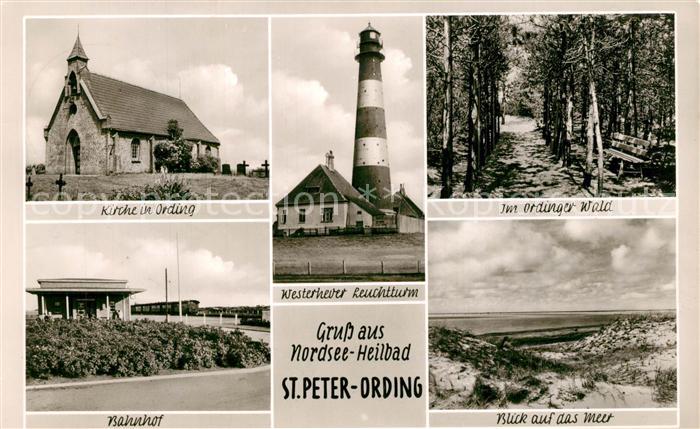 Peter-Ording St Kirche ording Westerhever Leuchtturm Bahnhof