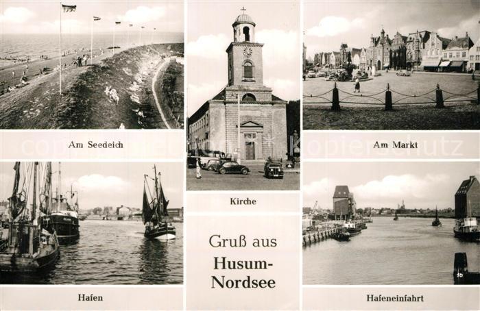 Husum Butjadingen Marktplatz Hafen Seedeich Hafeneinfahrt