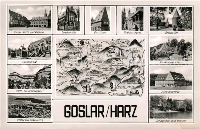 GOSLAR Harz Niedersachsen Jugendherberge Rathaustreppe Kaiserhaus Brusttuch Pano