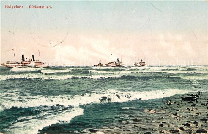 HELGOLAND Insel Schleswig-Holstein Schiffe Suedoststurm