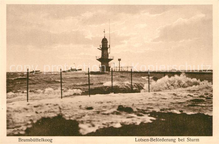 Brunsbuettelkoog Lotsen Befoerderung bei Sturm