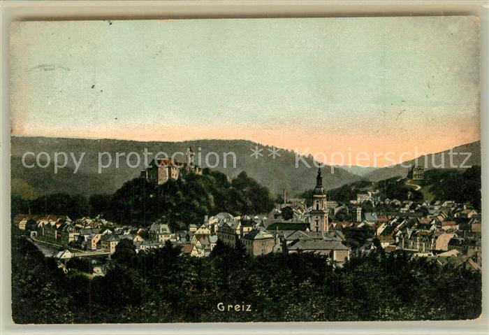 Greiz Thueringen Panorama Schloss