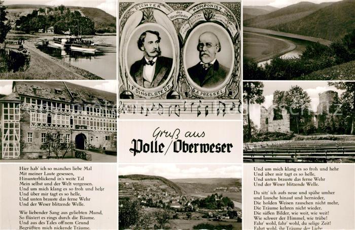 Polle Oberweser Hotel Restaurant Zur Burg Portraits Dichter Dingelstedt Komponis