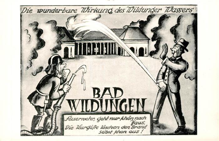 Bad Wildungen Die wunderbare Wirkung des Wildunger Wassers Karikaturen Kuenstler