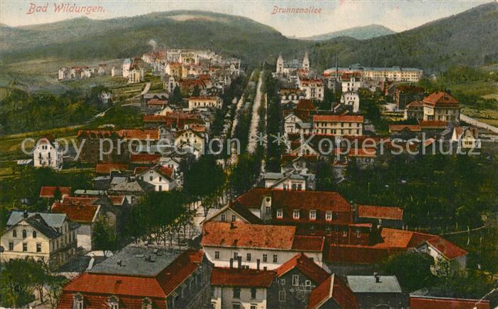 Bad Wildungen Stadtpanorama mit Brunnenallee