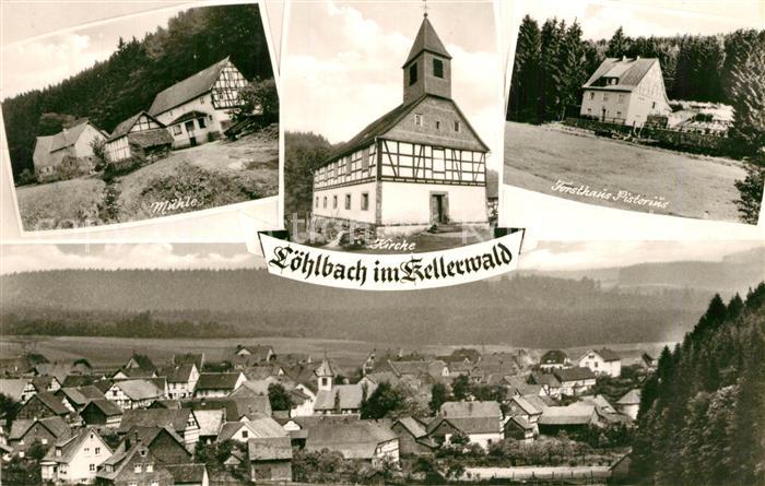 Loehlbach Muehle Kirche Forsthaus Pistorius Panorama Kellerwald