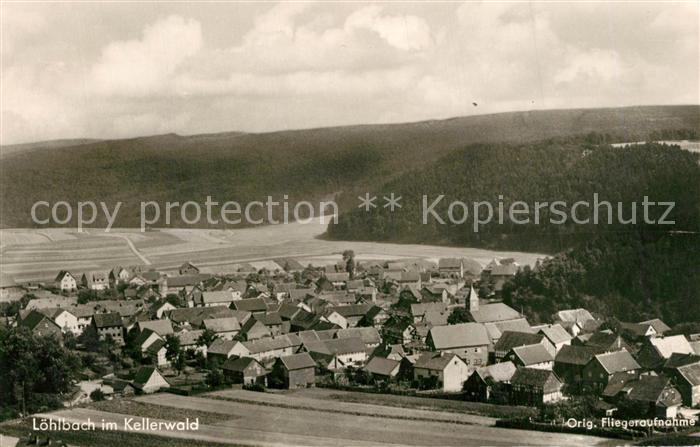 Loehlbach Landschaftspanorama Kellerwald Original Fliegeraufnahme