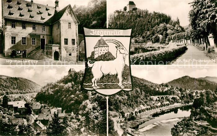 Ziegenrueck HO Ratskeller Dr Reif Promenade Stadtpanorama Wappen