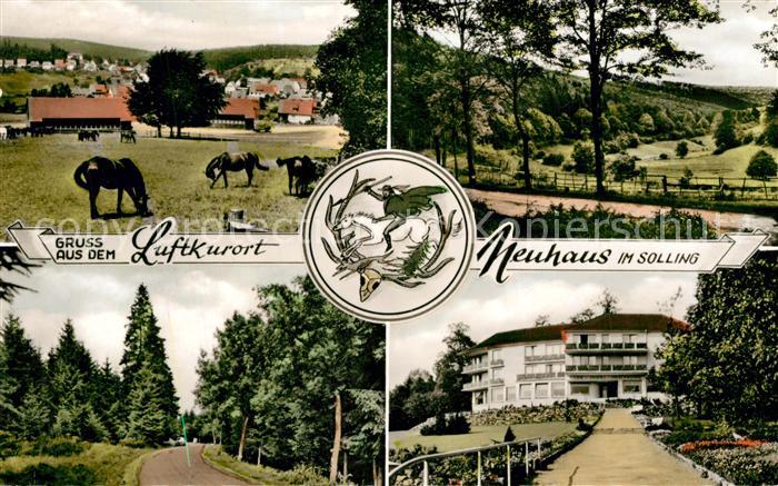 Neuhaus Solling Teilansichten Kurhaus Pferdekoppel Park Landschaftspanorama
