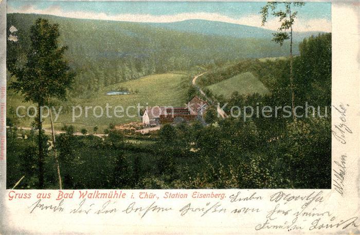 Eisenberg Thueringen Landschaftspanorama mit Blick zur Walkmuehle