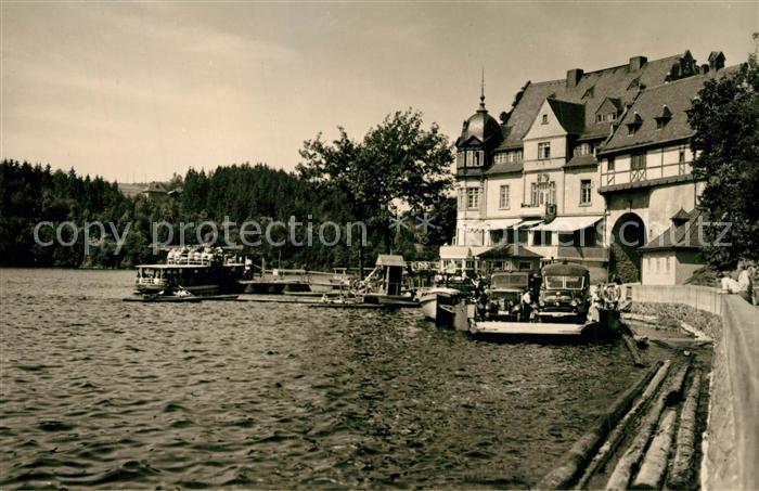 Saalburg Saale Stausee Bleiloch Saaletalsperre Anleger am HO Hotel Kranich