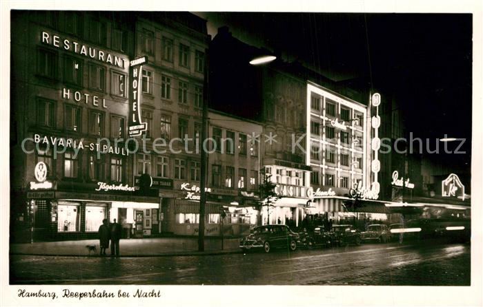 St Pauli Reeperbahn bei Nacht