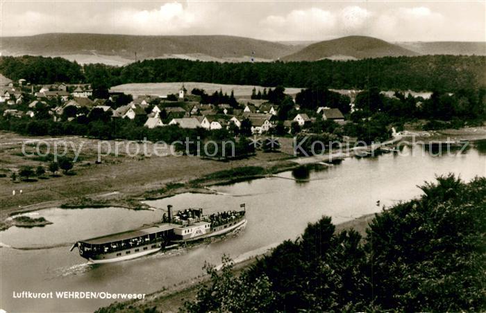 Wehrden Panorama Luftkurort an der Oberweser Dampfer