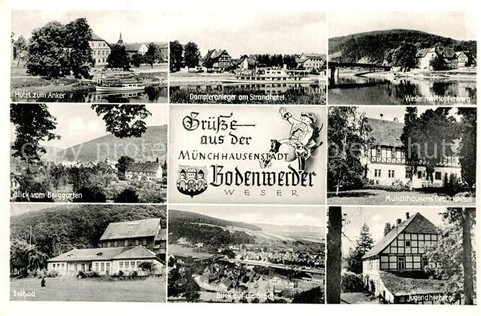 Bodenwerder Hotel Dampferanleger Strandhotel Weser Hopenberg Muenchhausens Gebur