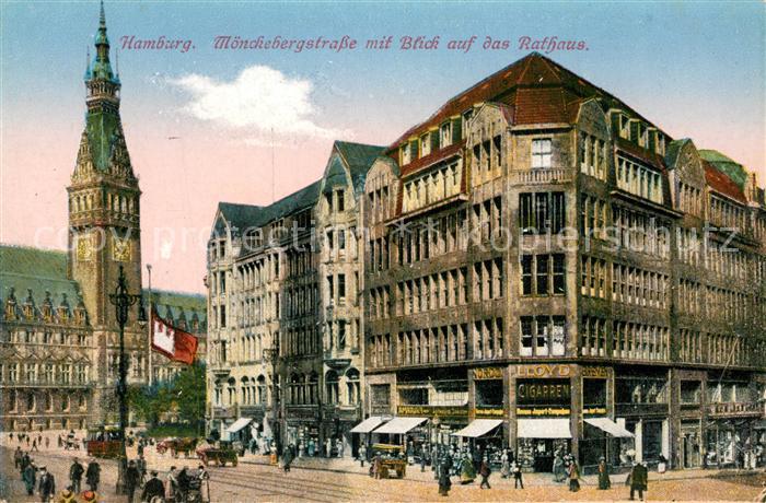 HAMBURG  CITY Moenckebergstrasse mit Blick auf das Rathaus