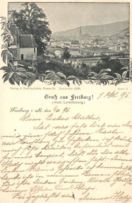 Freiburg Breisgau Panorama Blick vom Lorettoberg Deutsche Reichspost