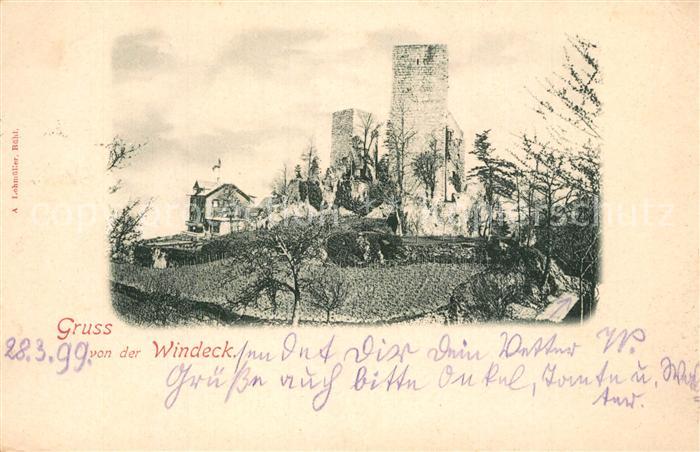 Buehl Baden Burgruine Windeck Deutsche Reichspost