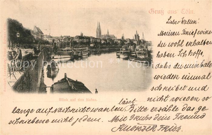 Koeln Rhein Blick auf den Hafen