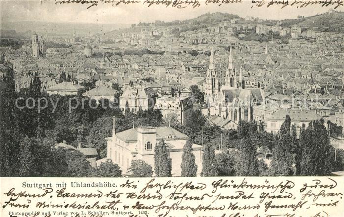 STUTTGART  CITY Stadtbild mit Uhlandshoehe