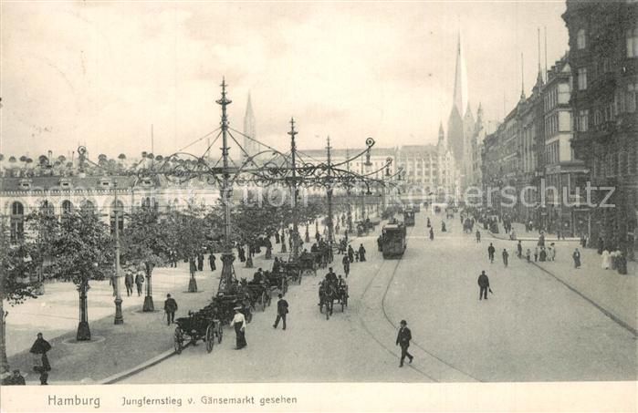 HAMBURG  CITY Jungfernstieg vom Gaensemarkt aus gesehen