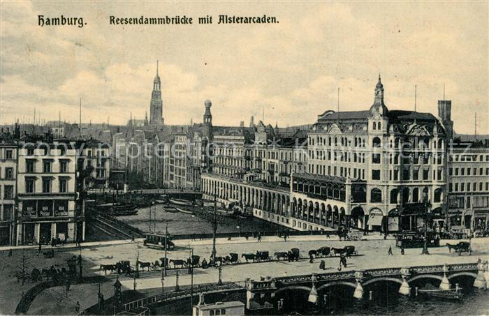HAMBURG  CITY Reesendammbruecke mit Alsterarkaden
